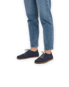Top view Navy Nubuck Barefoot Sneaker - Handcrafted Calf Leather | Bespoky