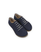 Men's Navy Nubuck Barefoot Sneaker - Handcrafted Calf Leather Wide Toe Box | Bespoky