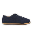 Side view Navy Nubuck Barefoot Sneaker - Calf Leather Zero Drop | Bespoky