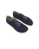 Men's Navy Nubuck Barefoot Sneaker - Handcrafted Calf Leather Wide Toe Box | Bespoky