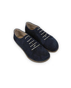 Men's Navy Suede Barefoot Sneaker - Handcrafted Calf Leather Wide Toe Box | Bespoky
