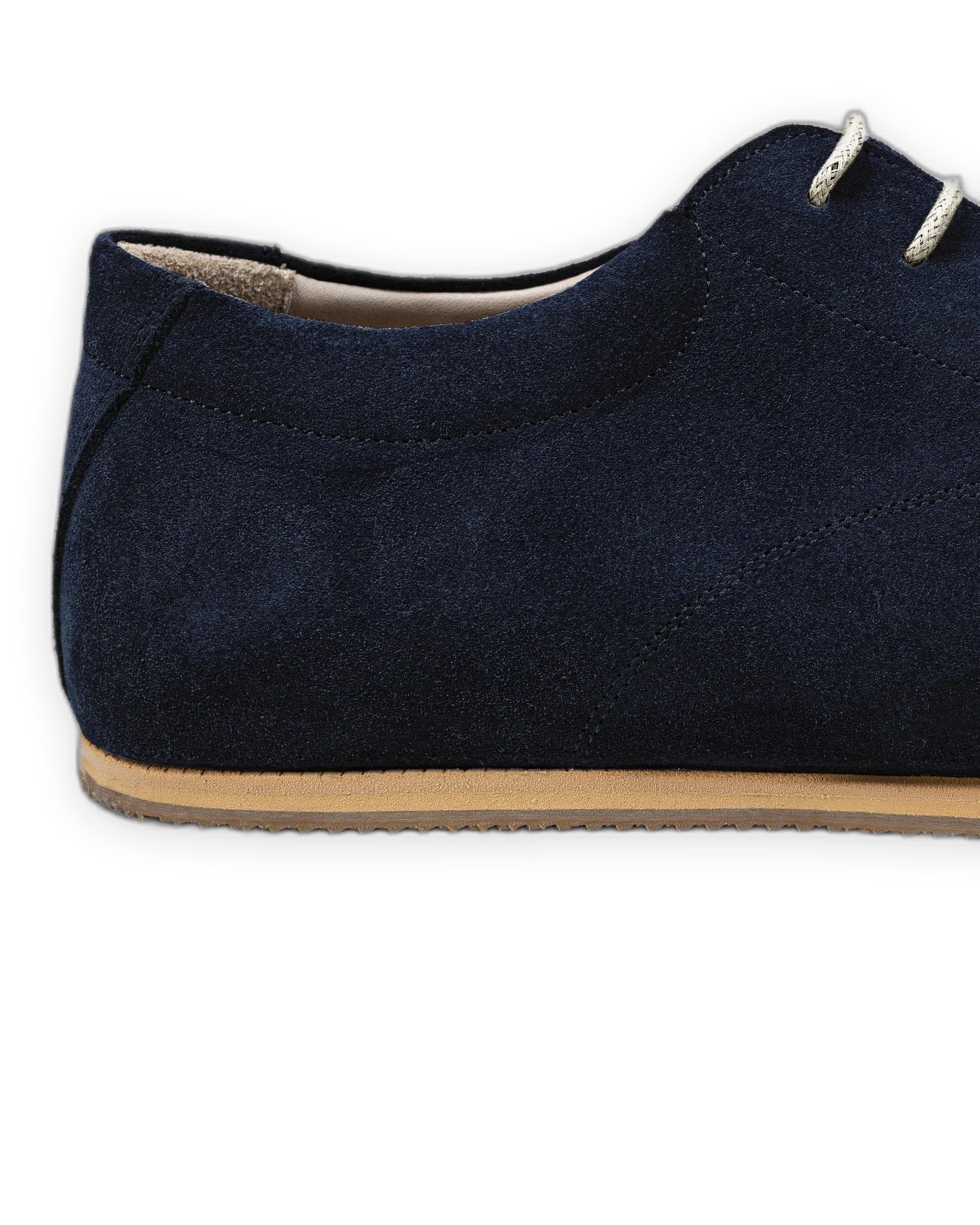 Side view Navy Suede Barefoot Sneaker - Calf Leather Zero Drop | Bespoky