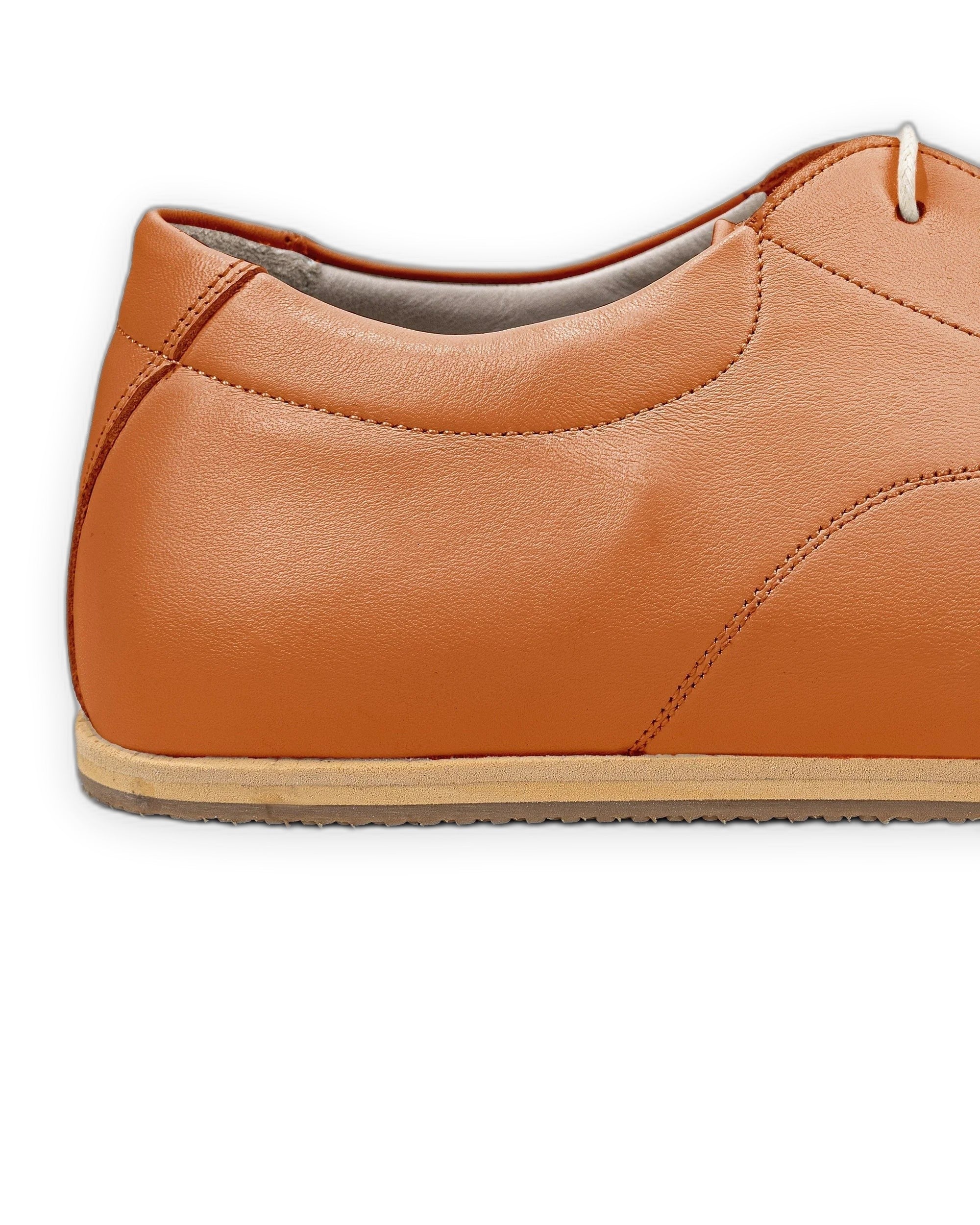 Side view Orange Barefoot Sneaker - Calf Leather Zero Drop | Bespoky