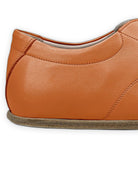 Close-up calf leather - Orange Barefoot Sneaker Detail | Bespoky