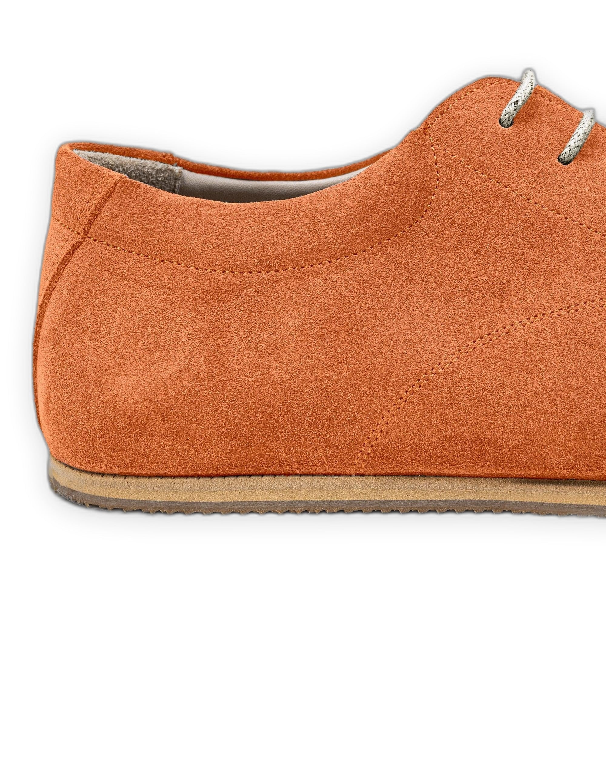 Side view Orange Suede Barefoot Sneaker - Calf Leather Zero Drop | Bespoky
