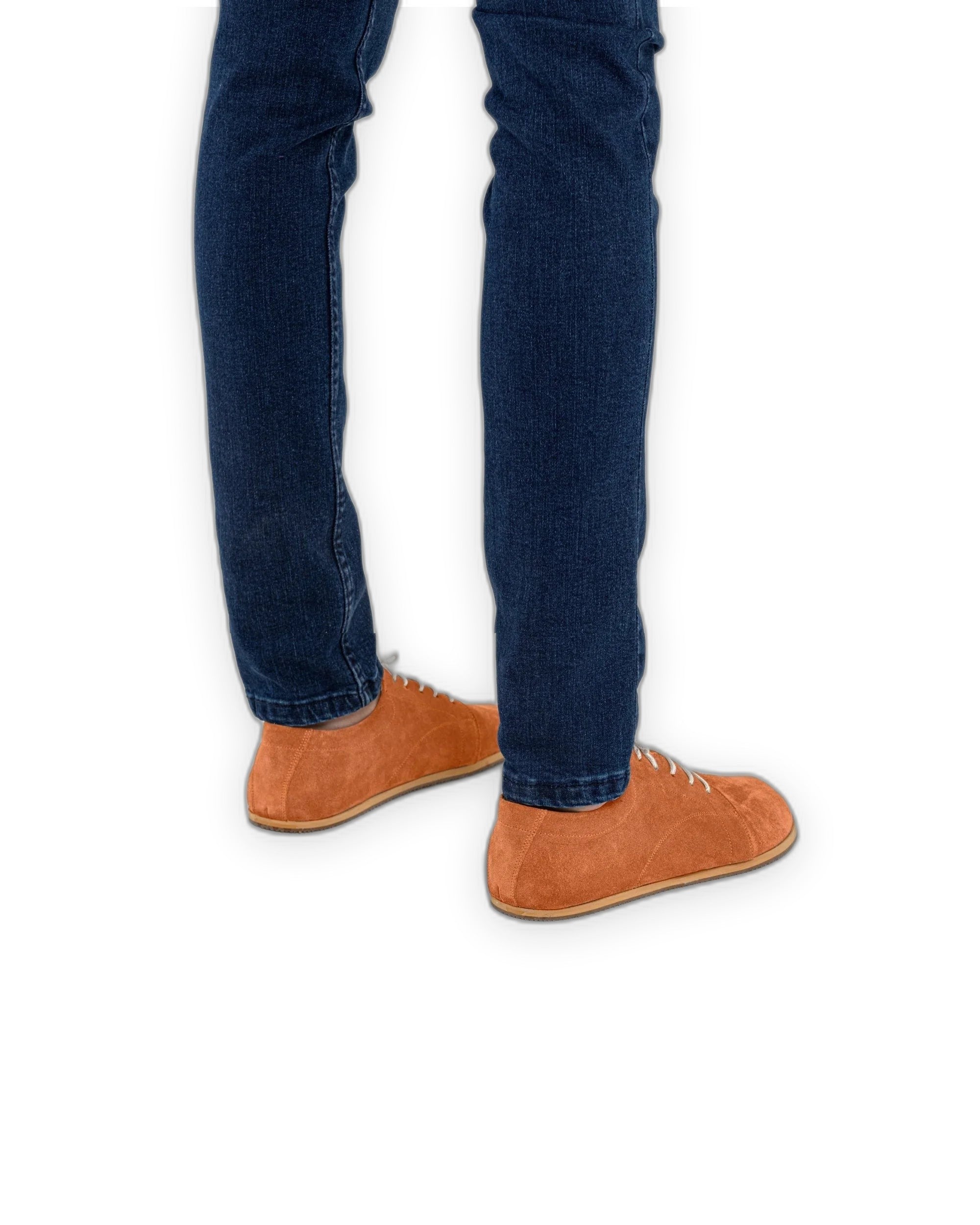 Top view Orange Suede Barefoot Sneaker - Handcrafted Calf Leather | Bespoky