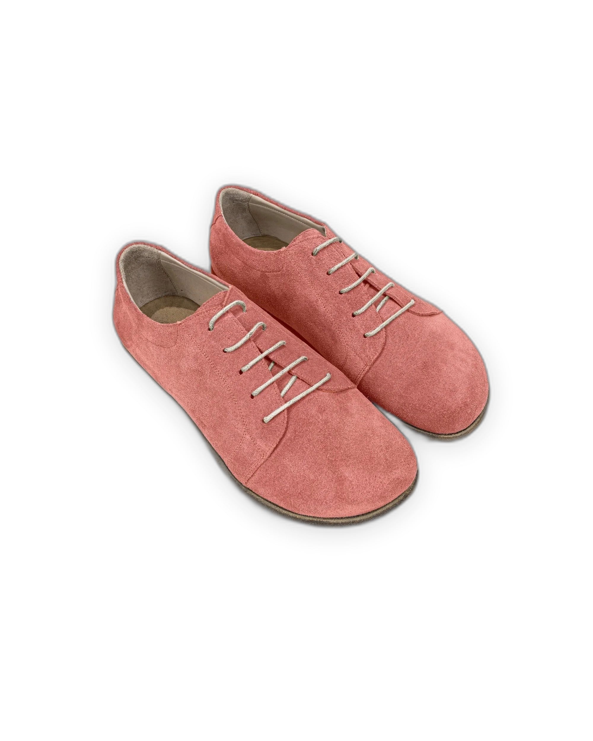 Men's Pink Suede Barefoot Sneaker - Handcrafted Calf Leather Wide Toe Box | Bespoky