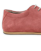 Side view Pink Suede Barefoot Sneaker - Calf Leather Zero Drop | Bespoky