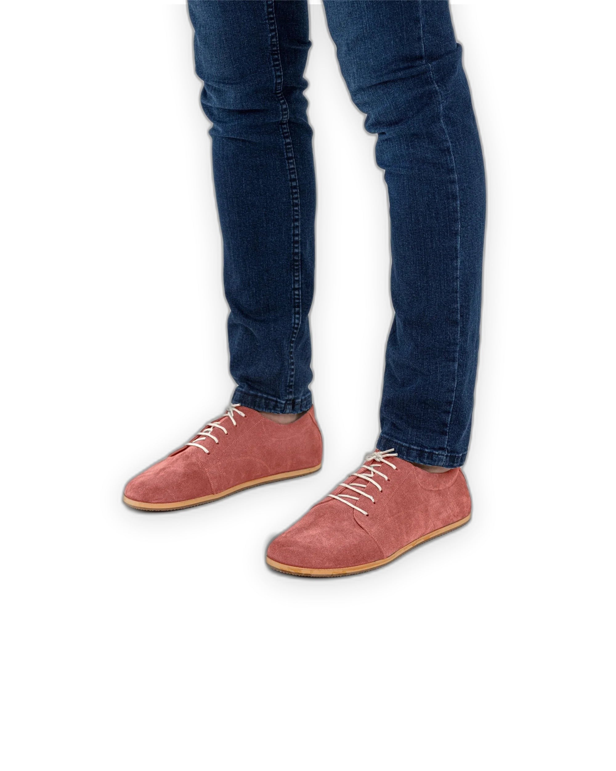Top view Pink Suede Barefoot Sneaker - Handcrafted Calf Leather | Bespoky