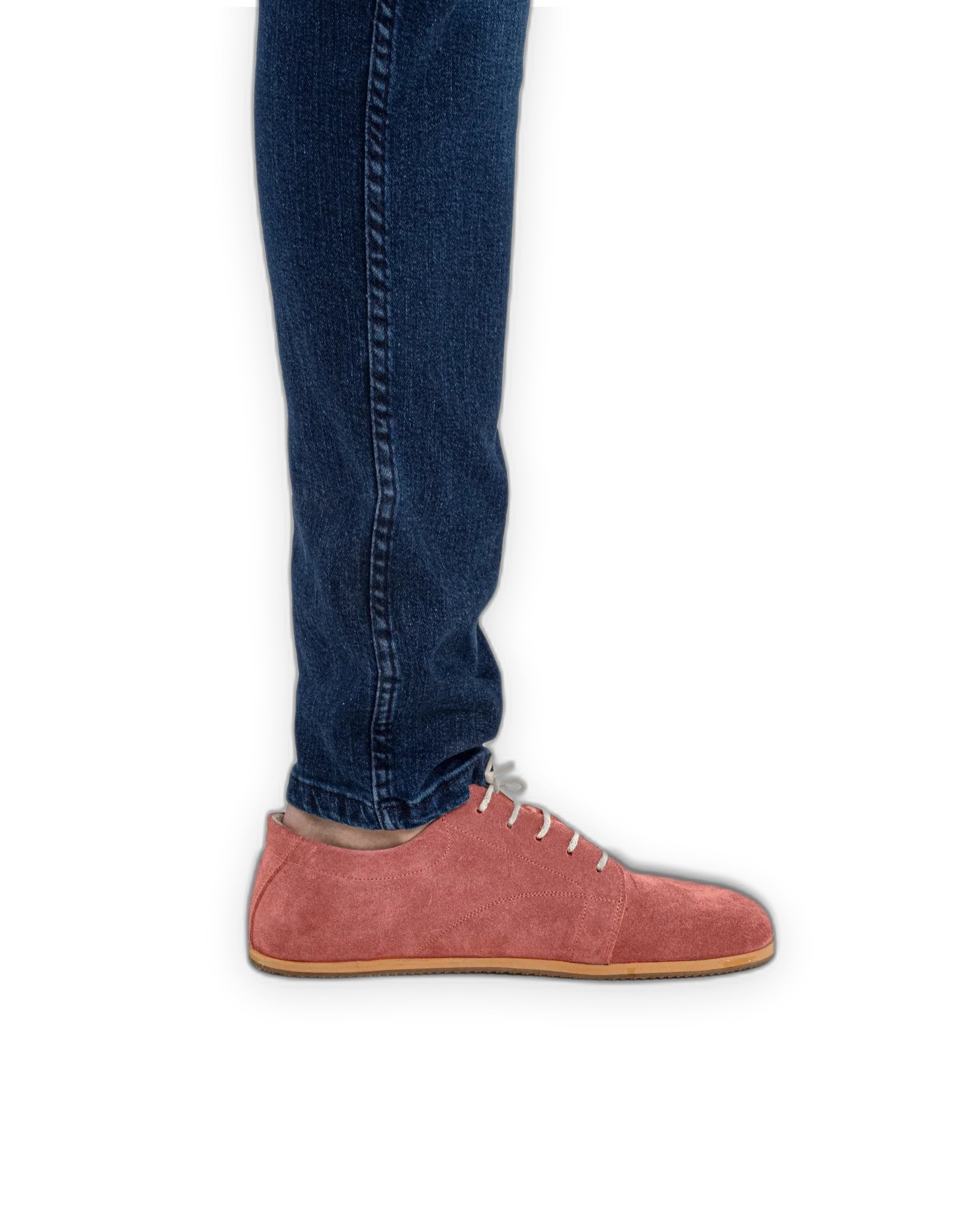 Pair Pink Suede Barefoot Sneaker - Barefoot Wide Toe Calf Leather | Bespoky
