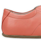 Close-up calf leather - Pomegranate Barefoot Sneaker Detail | Bespoky