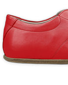 Side view Red Barefoot Sneaker - Calf Leather Zero Drop | Bespoky