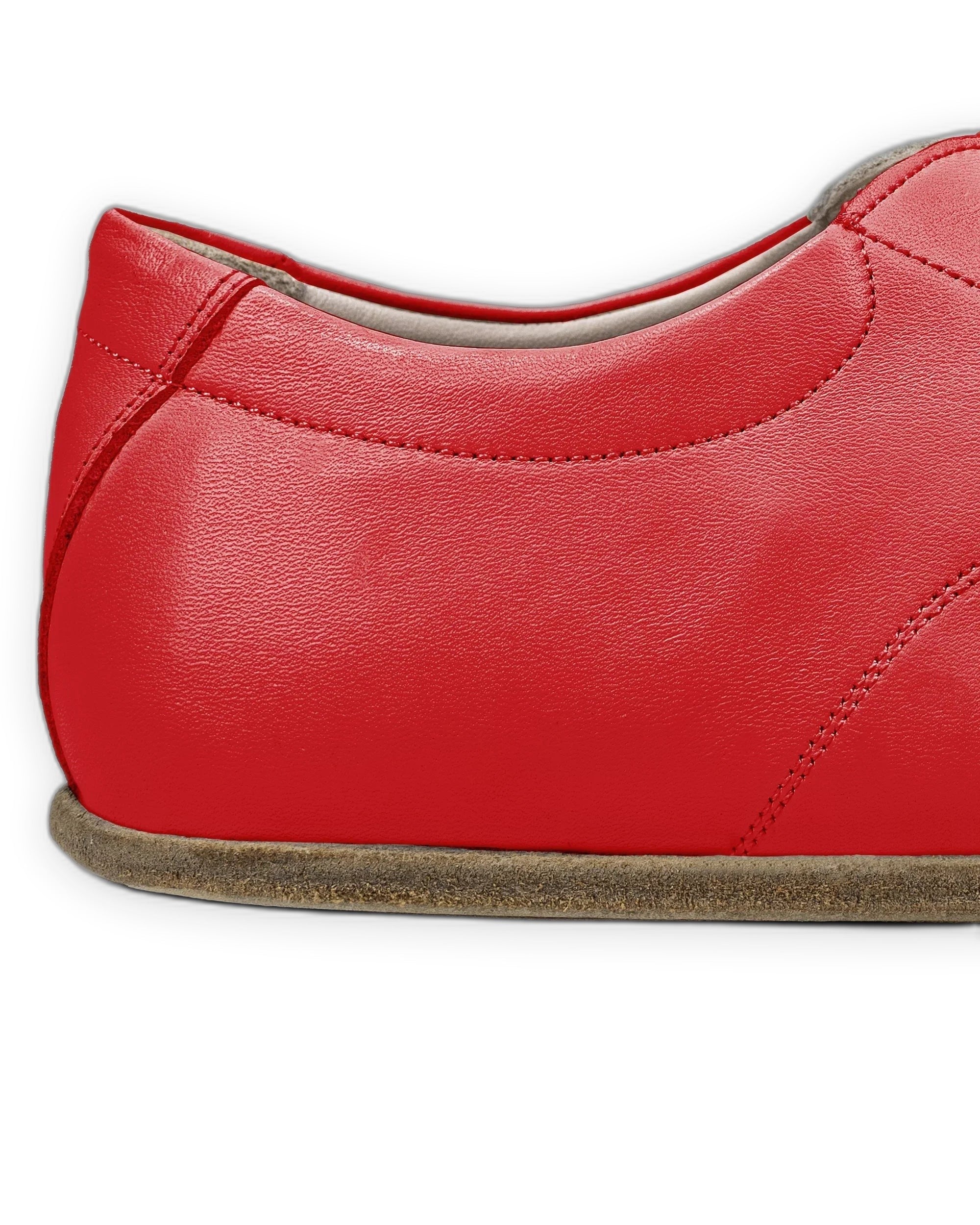 Side view Red Barefoot Sneaker - Calf Leather Zero Drop | Bespoky