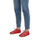 Top view Red Barefoot Sneaker - Handcrafted Calf Leather | Bespoky