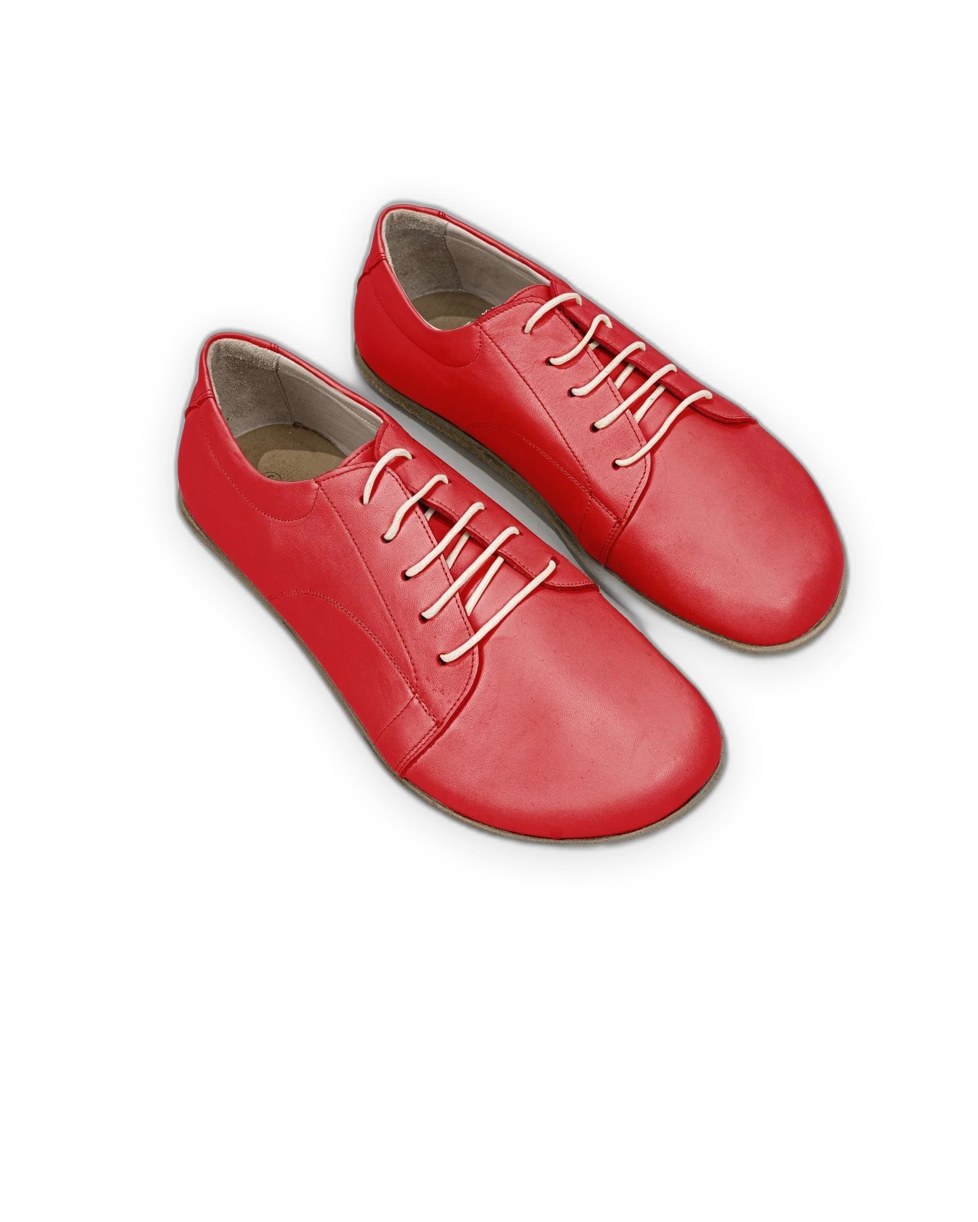 Men's Red Barefoot Sneaker - Handcrafted Calf Leather Wide Toe Box | Bespoky