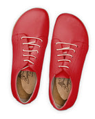 Pair Red Barefoot Sneaker - Barefoot Wide Toe Calf Leather | Bespoky