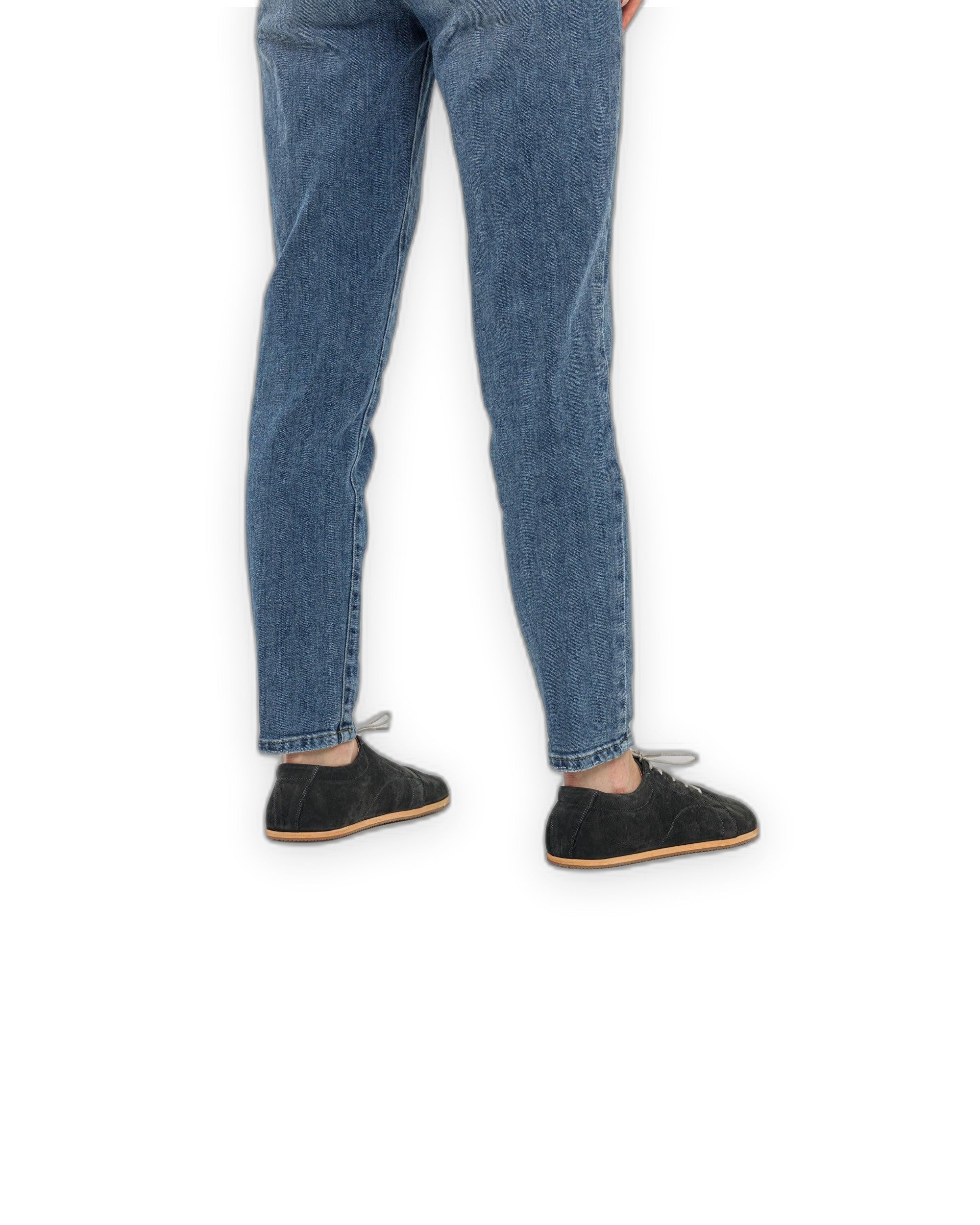 Back view Smoked Nubuck Barefoot Sneaker - Calf Leather Handcrafted | Bespoky