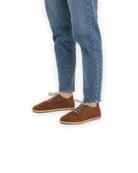 Pair Tan Nubuck Barefoot Sneaker - Barefoot Wide Toe Calf Leather | Bespoky
