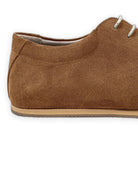 Side view Tan Suede Barefoot Sneaker - Calf Leather Zero Drop | Bespoky
