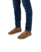 Top view Tan Suede Barefoot Sneaker - Handcrafted Calf Leather | Bespoky