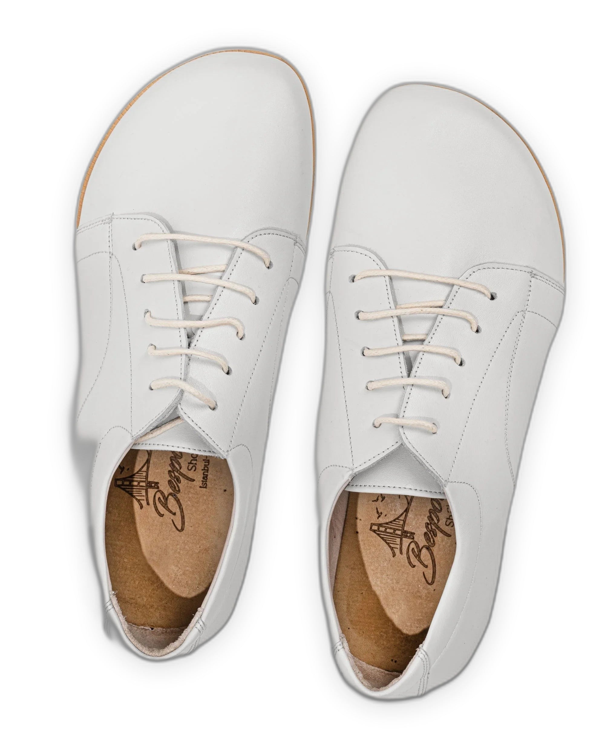 Side view White Barefoot Sneaker - Calf Leather Zero Drop | Bespoky