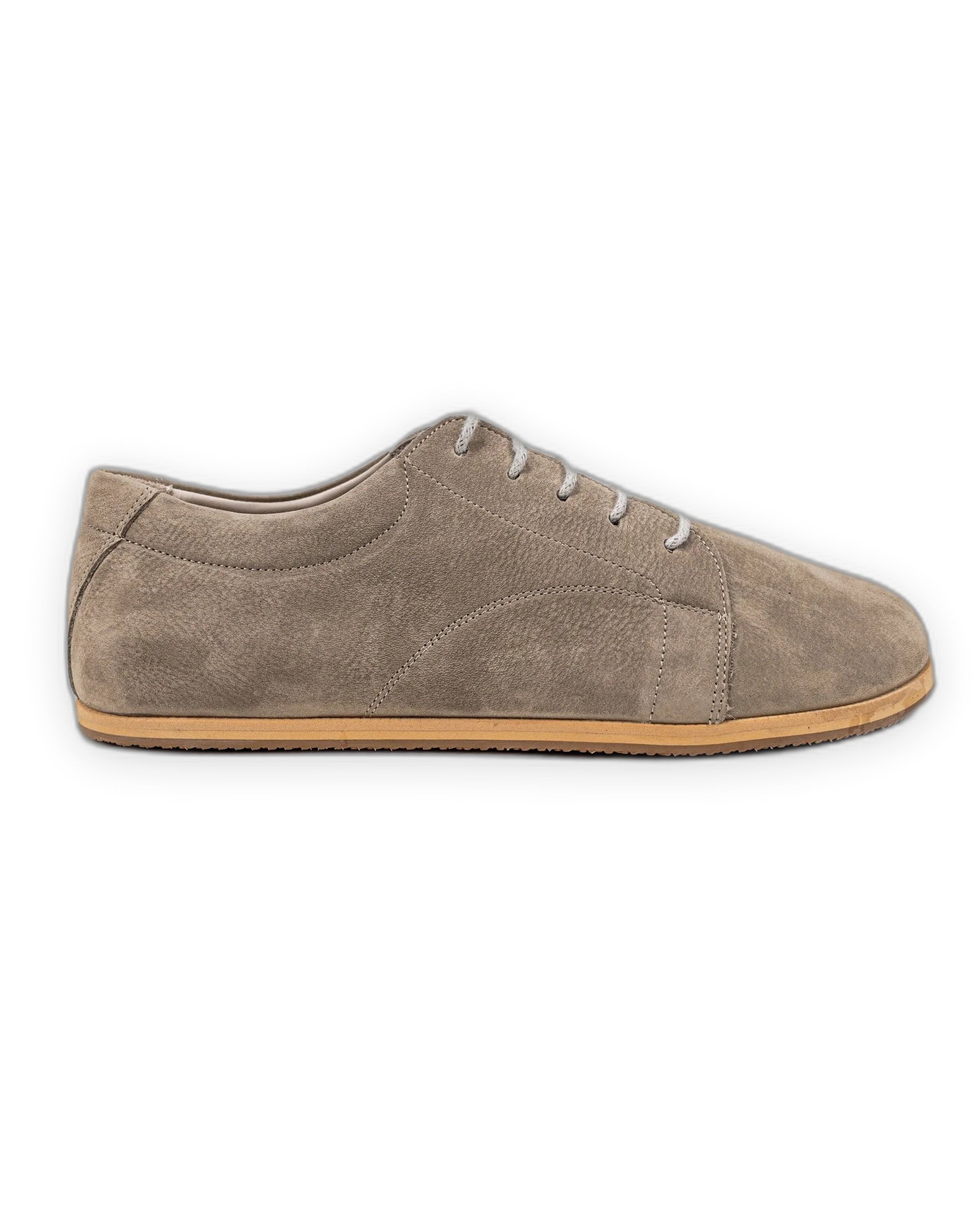 Side view Beige Barefoot Sneaker - Calf Leather Zero Drop | Bespoky