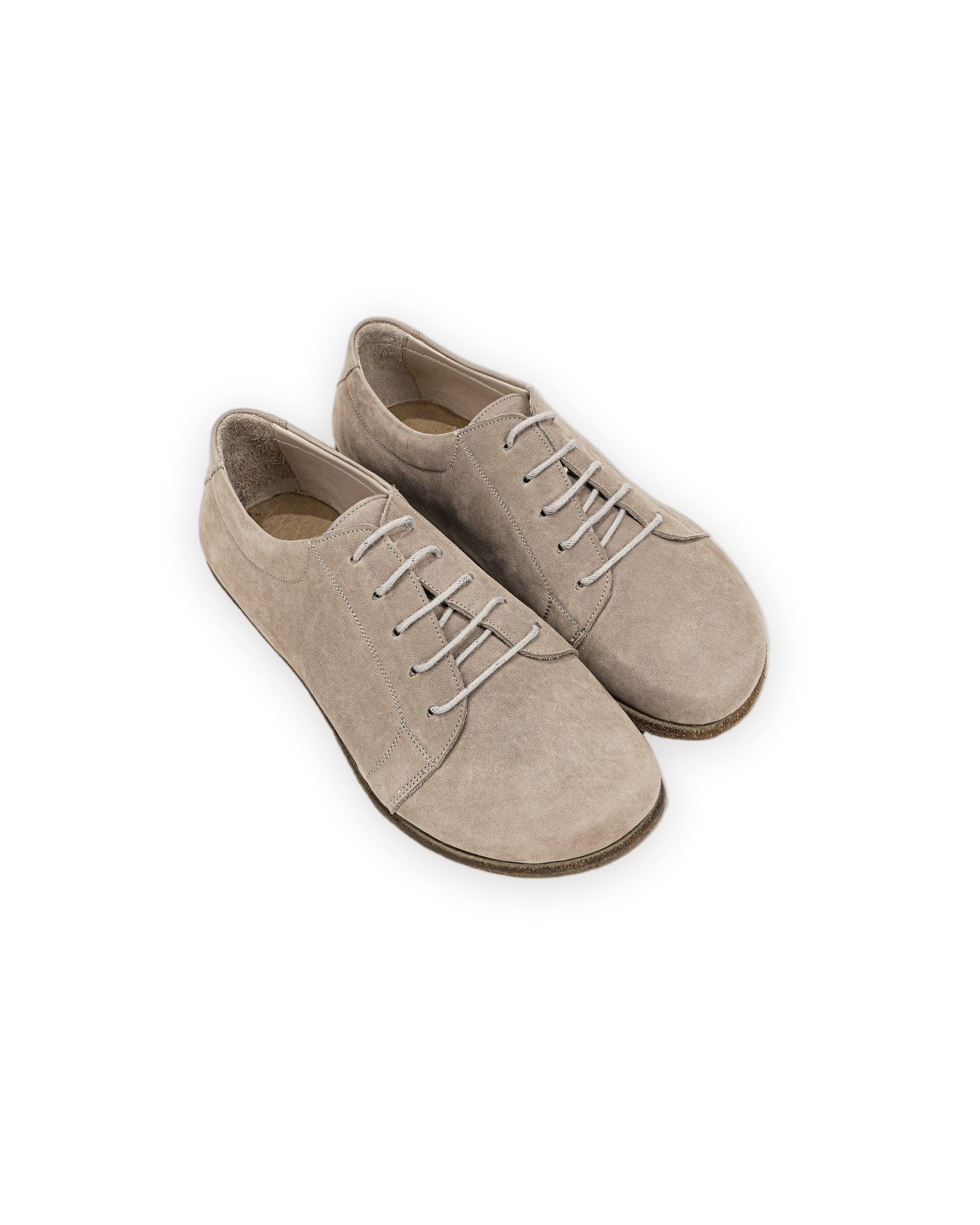 Women's Beige Barefoot Sneaker - Handcrafted Calf Leather Wide Toe Box | Bespoky