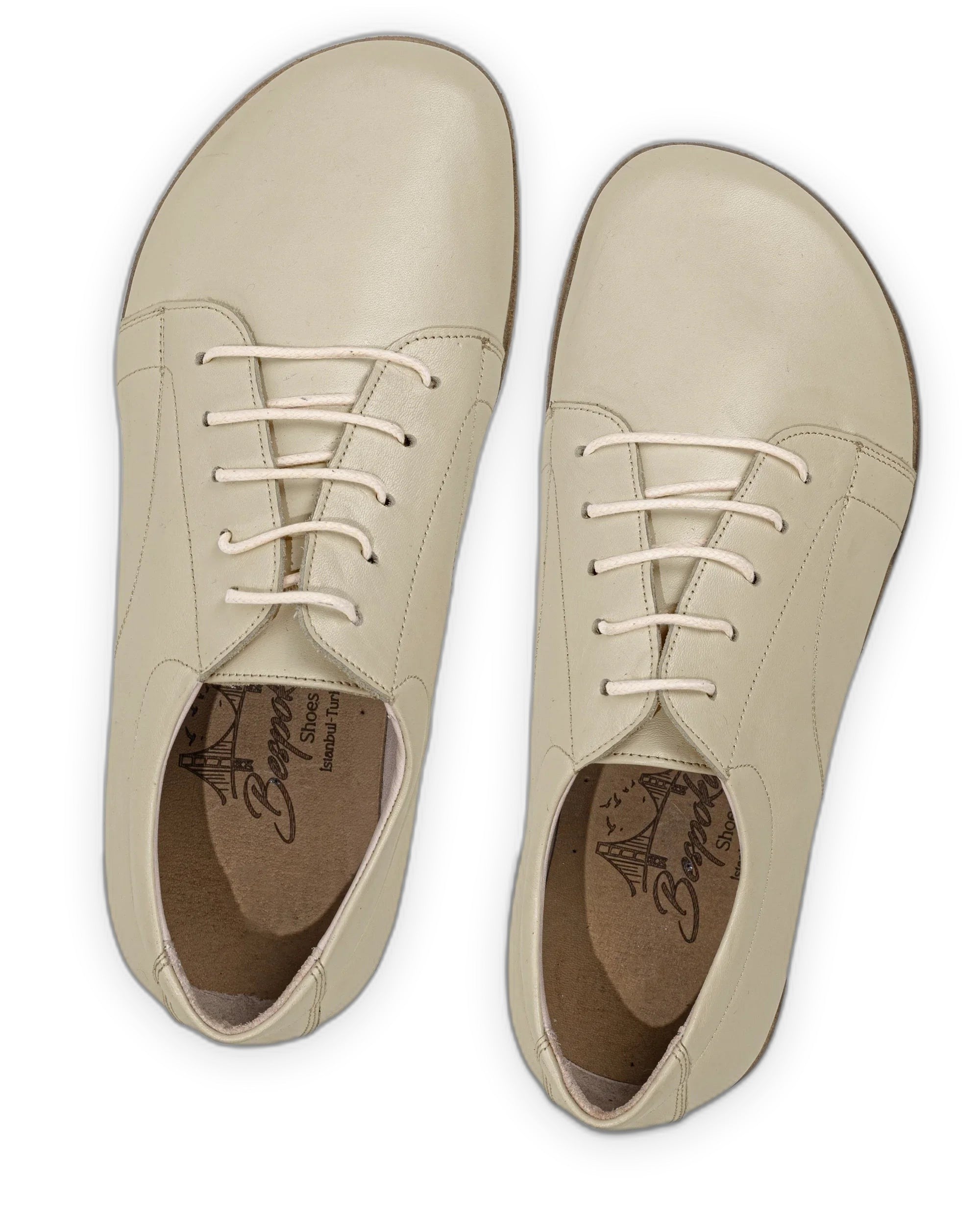 Side view Beige Barefoot Sneaker - Calf Leather Zero Drop | Bespoky