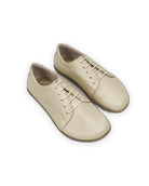 Women's Beige Barefoot Sneaker - Handcrafted Calf Leather Wide Toe Box | Bespoky