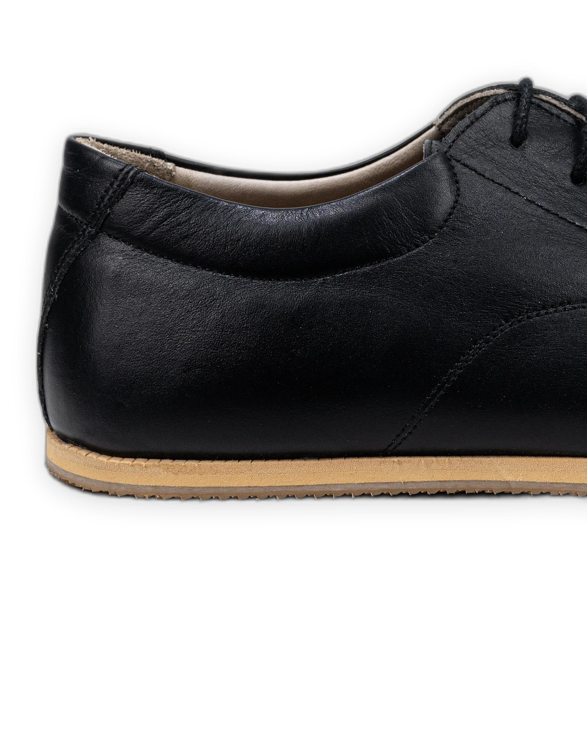 Side view Black Barefoot Sneaker - Calf Leather Zero Drop | Bespoky
