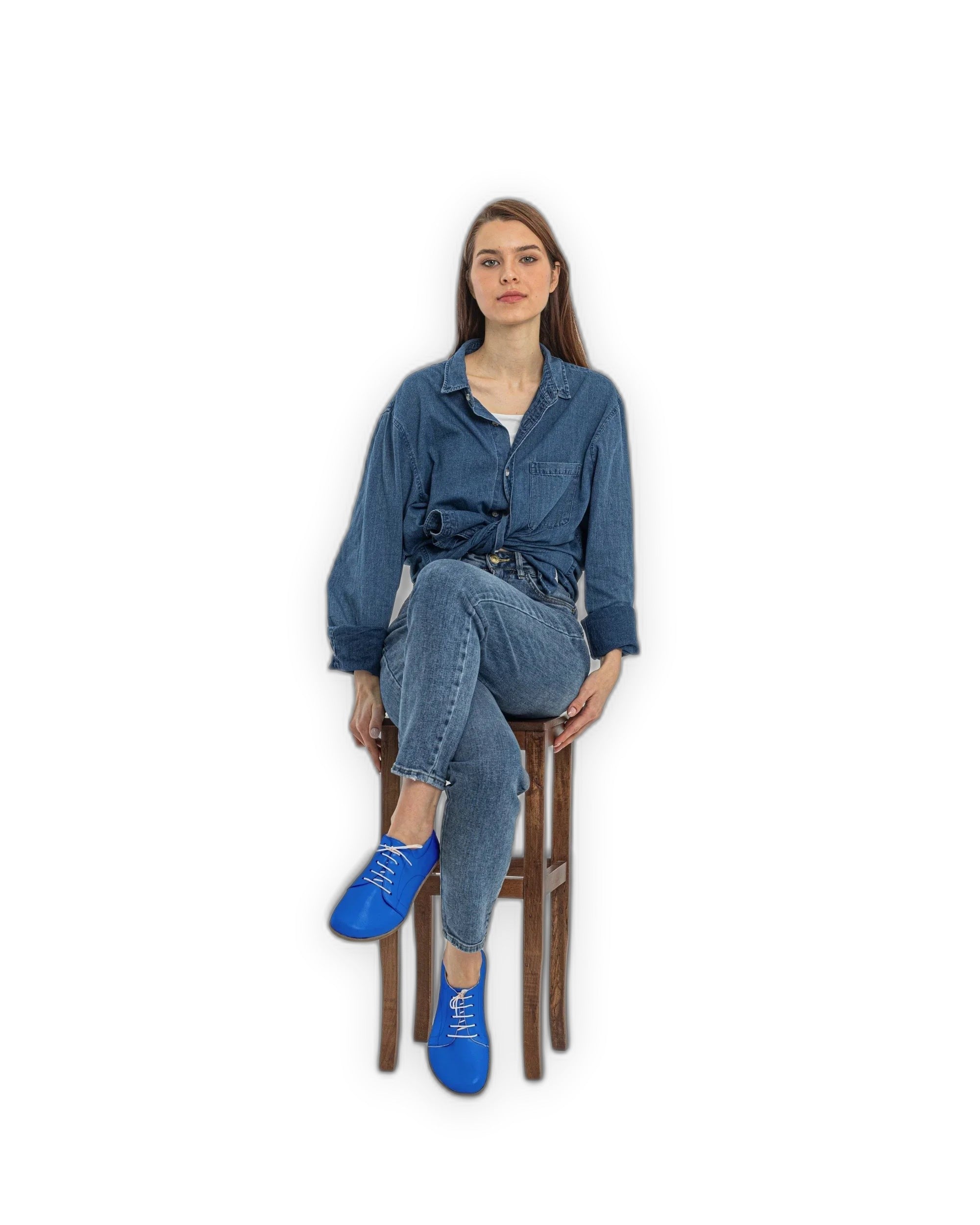Detail Blue Barefoot Sneaker - Handcrafted Calf Leather Turkey | Bespoky