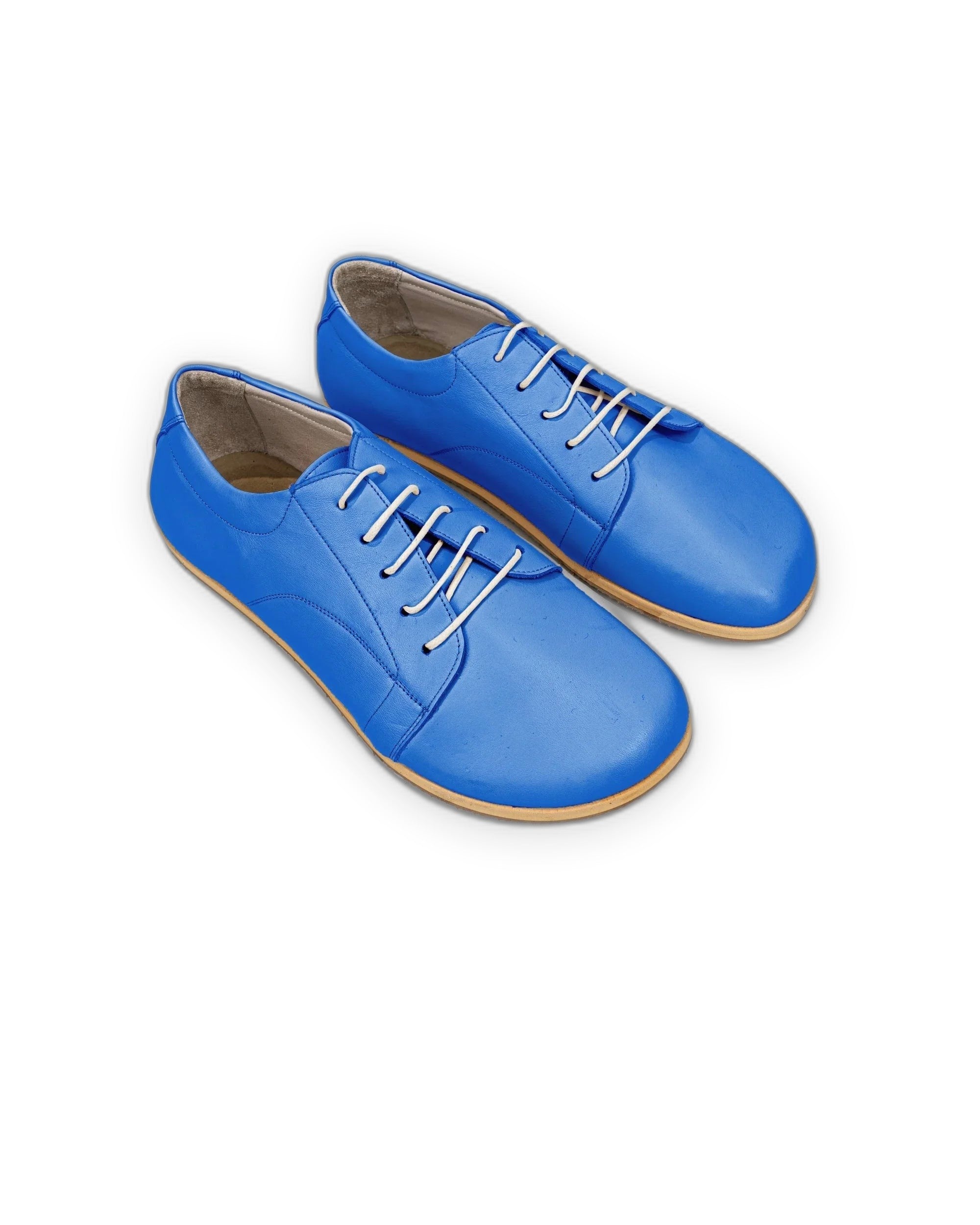 Women's Blue Barefoot Sneaker - Handcrafted Calf Leather Wide Toe Box | Bespoky