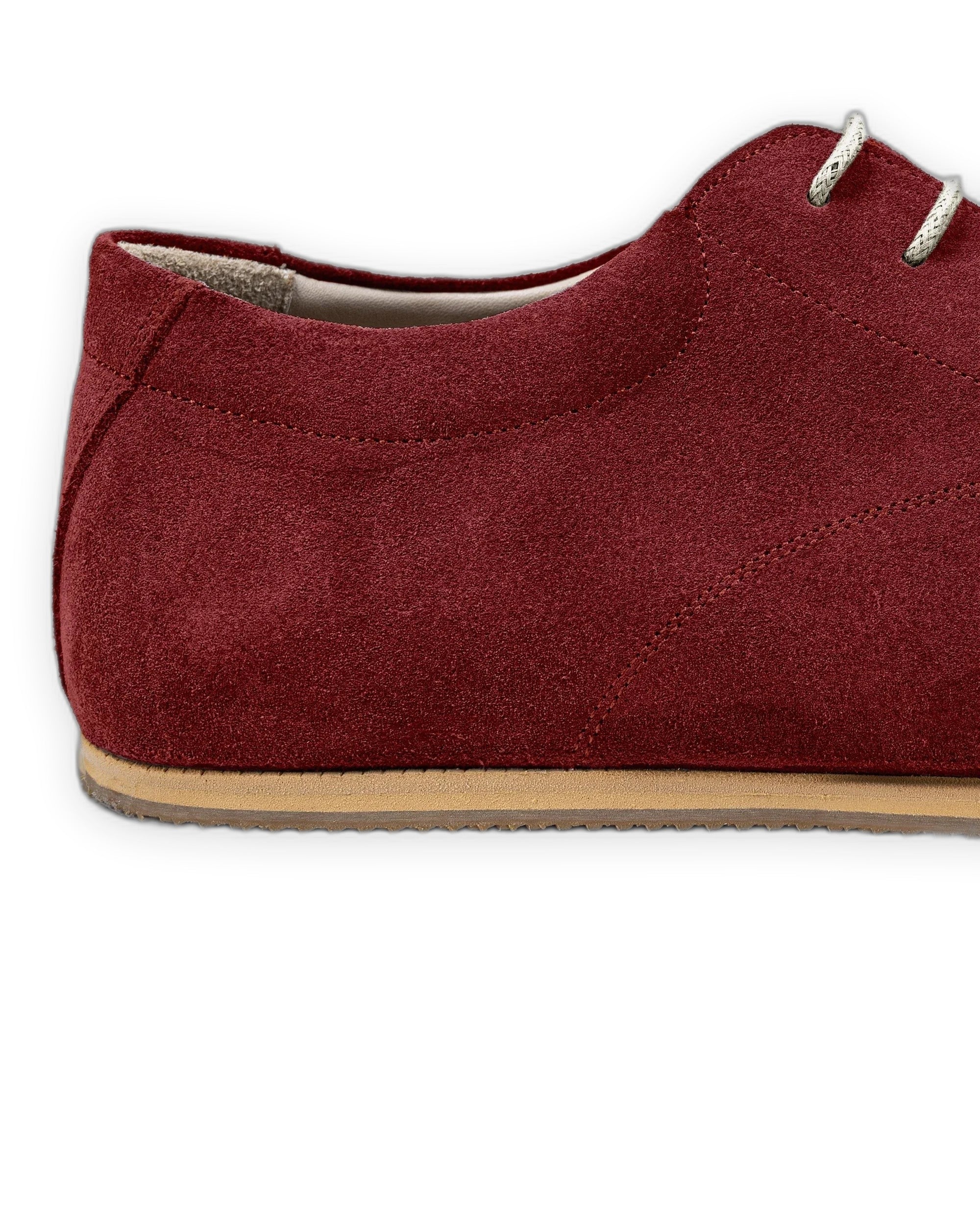 Side view Burgundy Barefoot Sneaker - Calf Leather Zero Drop | Bespoky