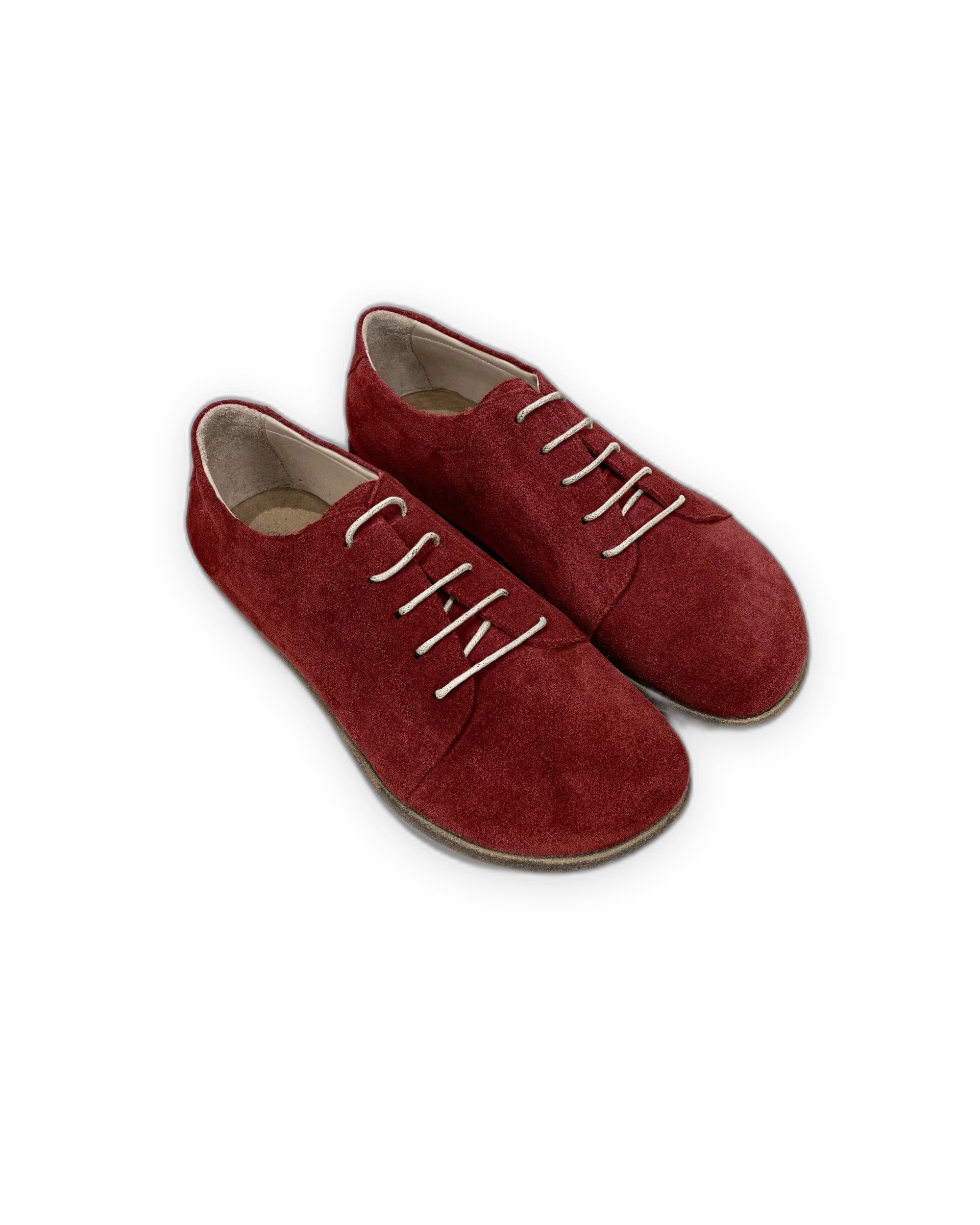 Women's Burgundy Barefoot Sneaker - Handcrafted Calf Leather Wide Toe Box | Bespoky
