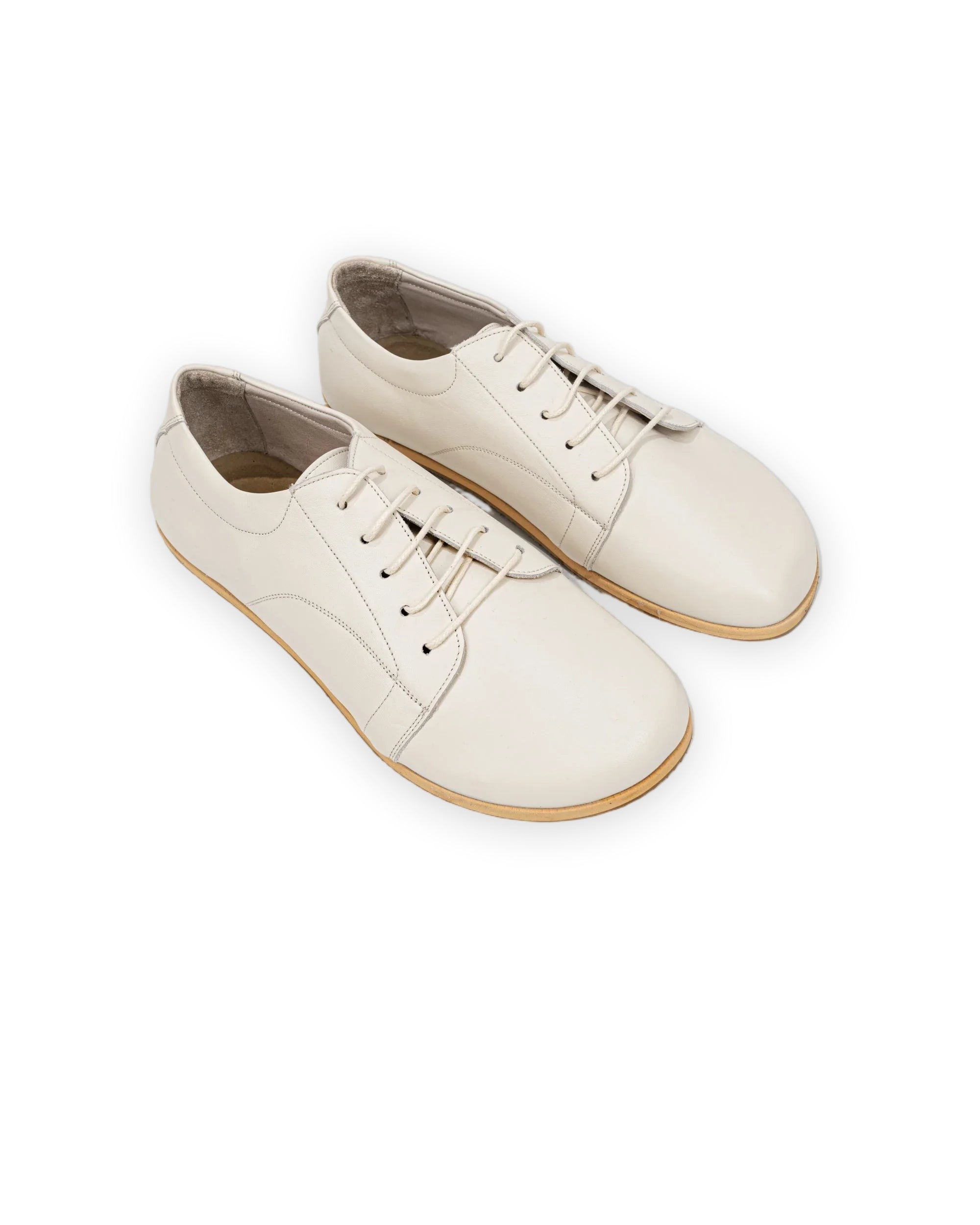 Women's Cream Barefoot Sneaker - Handcrafted Calf Leather Wide Toe Box | Bespoky