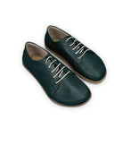 Women's Dark Green Barefoot Sneaker - Handcrafted Calf Leather Wide Toe Box | Bespoky