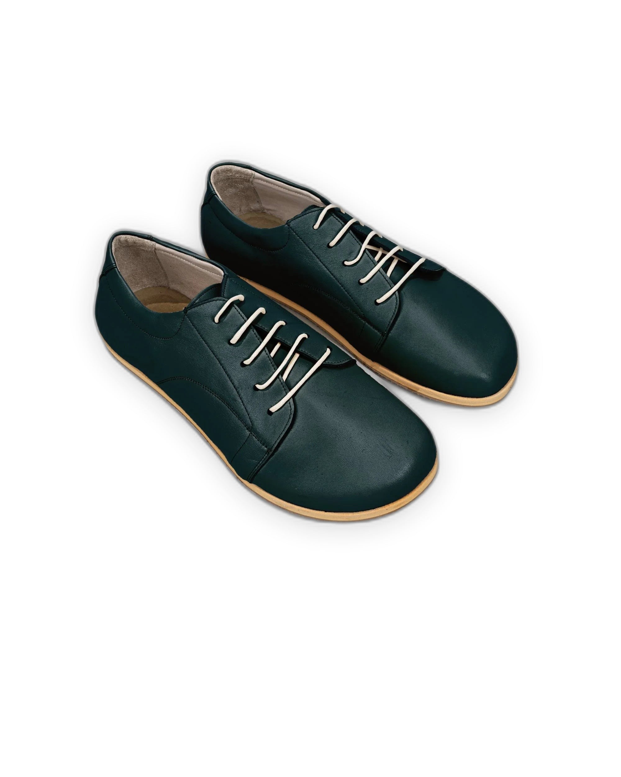 Women's Dark Green Barefoot Sneaker - Handcrafted Calf Leather Wide Toe Box | Bespoky