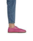 Back view Fuchsia Barefoot Sneaker - Calf Leather Handcrafted | Bespoky