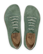 Side view Green Barefoot Sneaker - Calf Leather Zero Drop | Bespoky