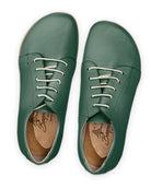 Side view Green Barefoot Sneaker - Calf Leather Zero Drop | Bespoky