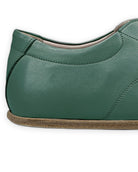 Close-up calf leather - Green Barefoot Sneaker Detail | Bespoky