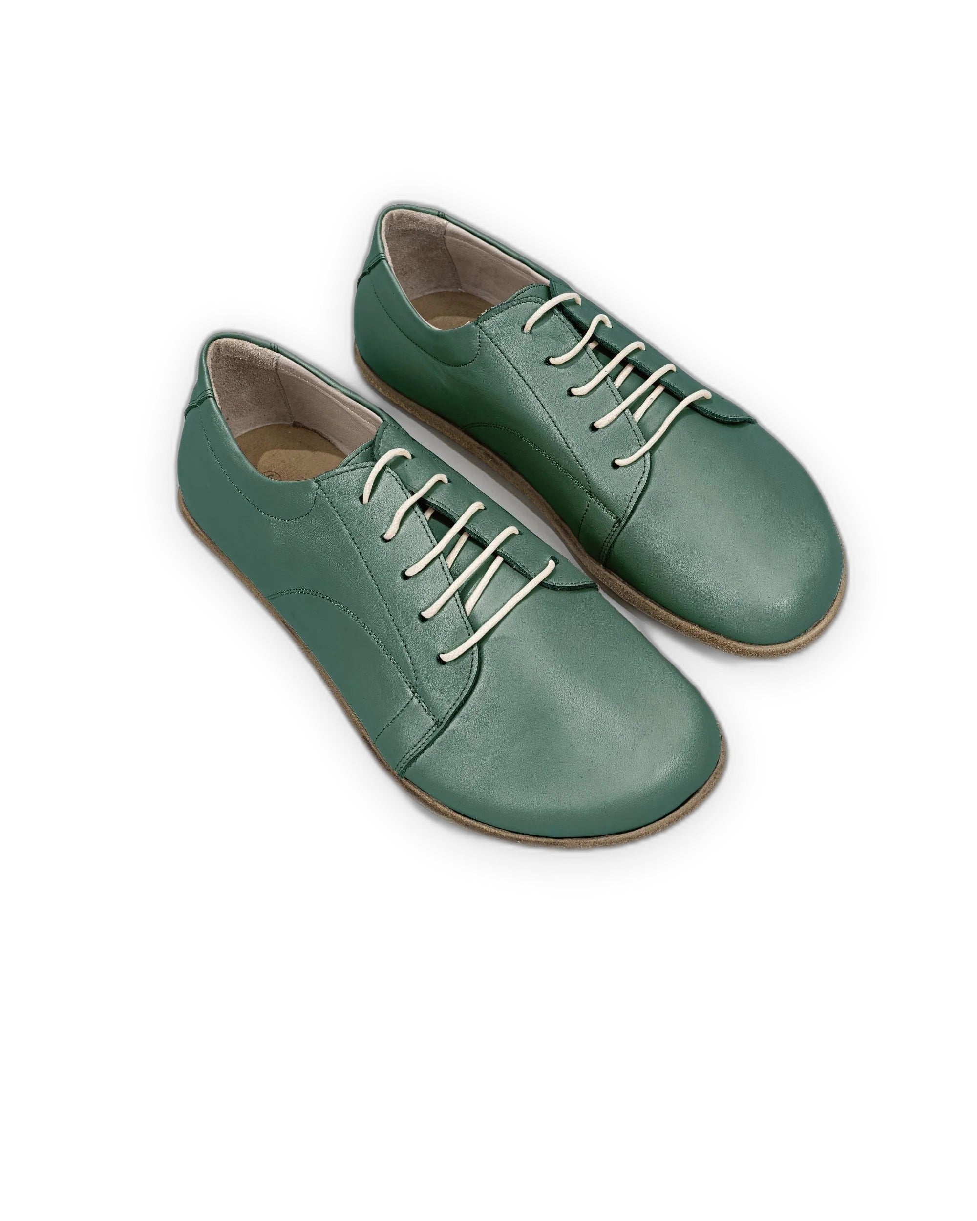 Women's Green Barefoot Sneaker - Handcrafted Calf Leather Wide Toe Box | Bespoky