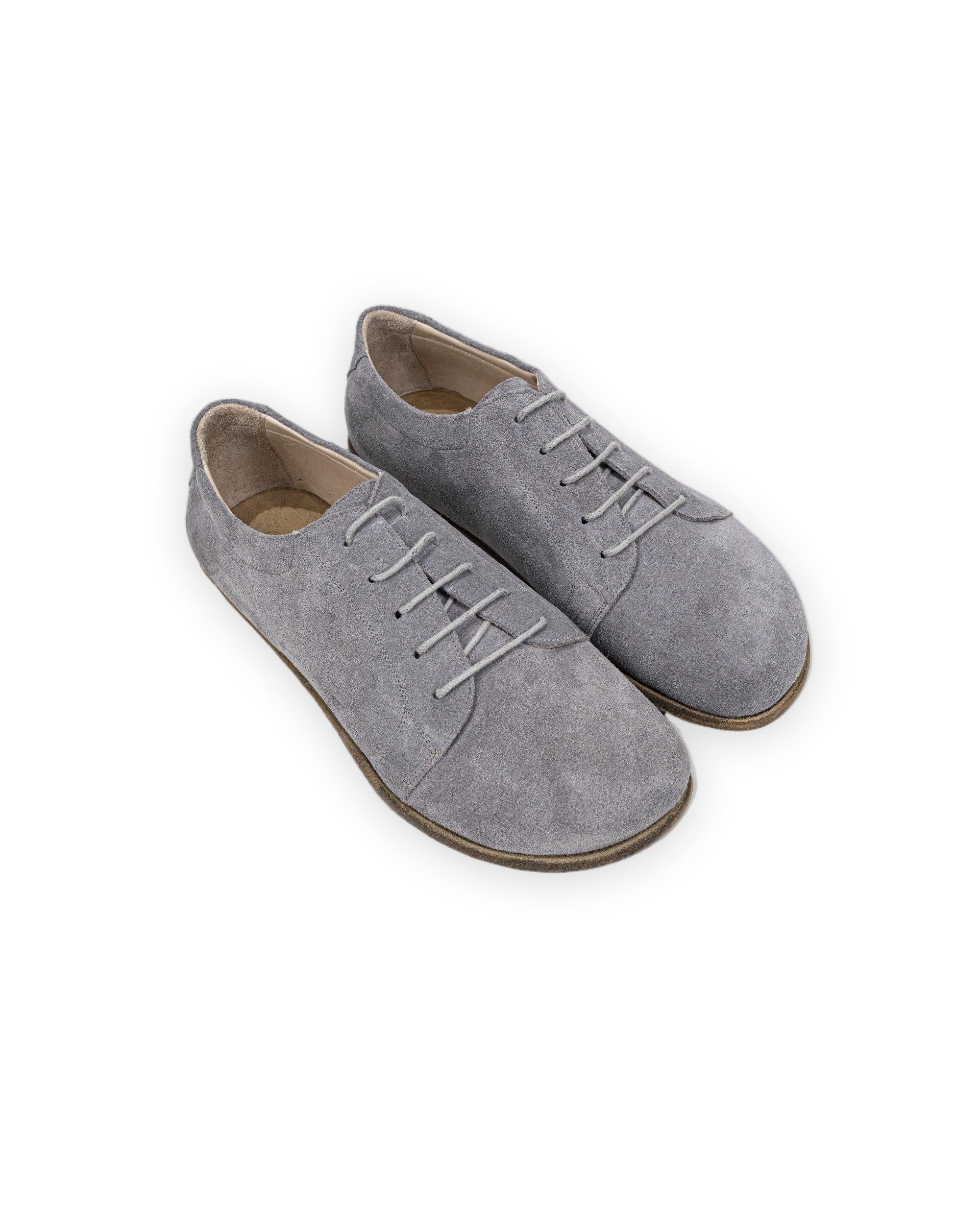 Women's Grey Barefoot Sneaker - Handcrafted Calf Leather Wide Toe Box | Bespoky