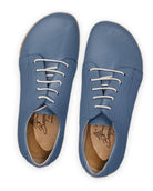 Side view Jean Blue Barefoot Sneaker - Calf Leather Zero Drop | Bespoky