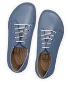 Side view Jean Blue Barefoot Sneaker - Calf Leather Zero Drop | Bespoky