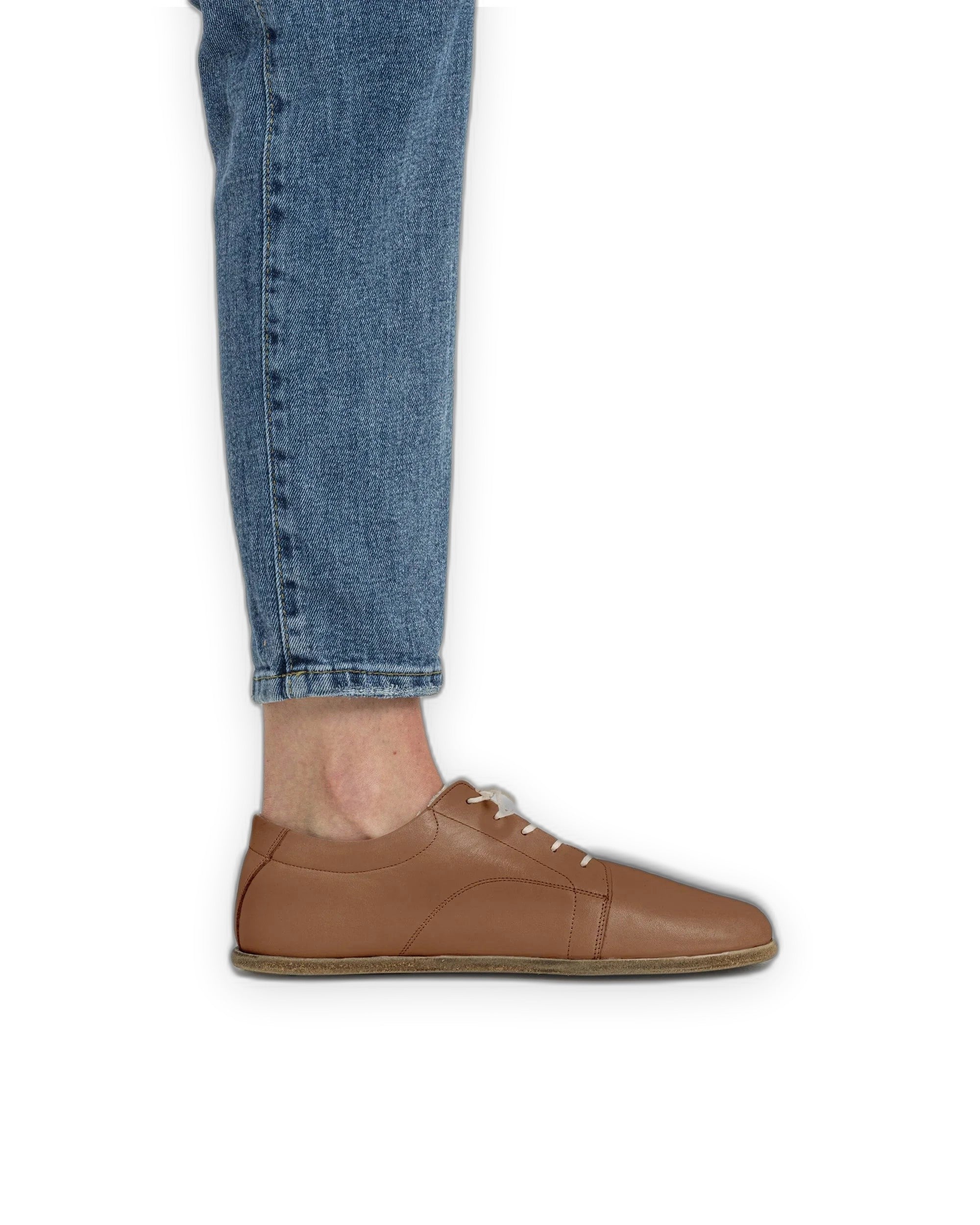 Detail Tan Barefoot Sneaker - Handcrafted Calf Leather Turkey | Bespoky