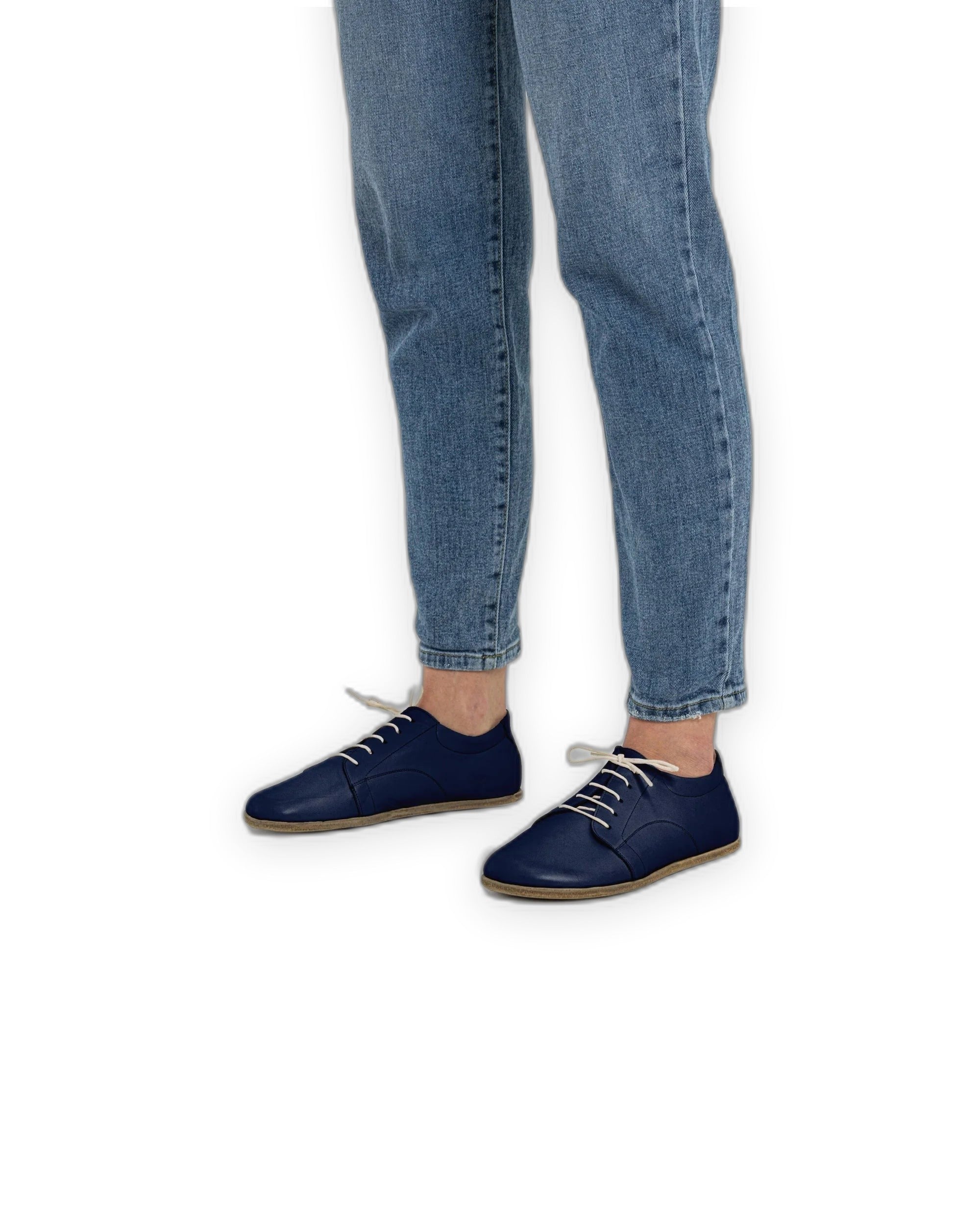 Detail Navy Blue Barefoot Sneaker - Handcrafted Calf Leather Turkey | Bespoky