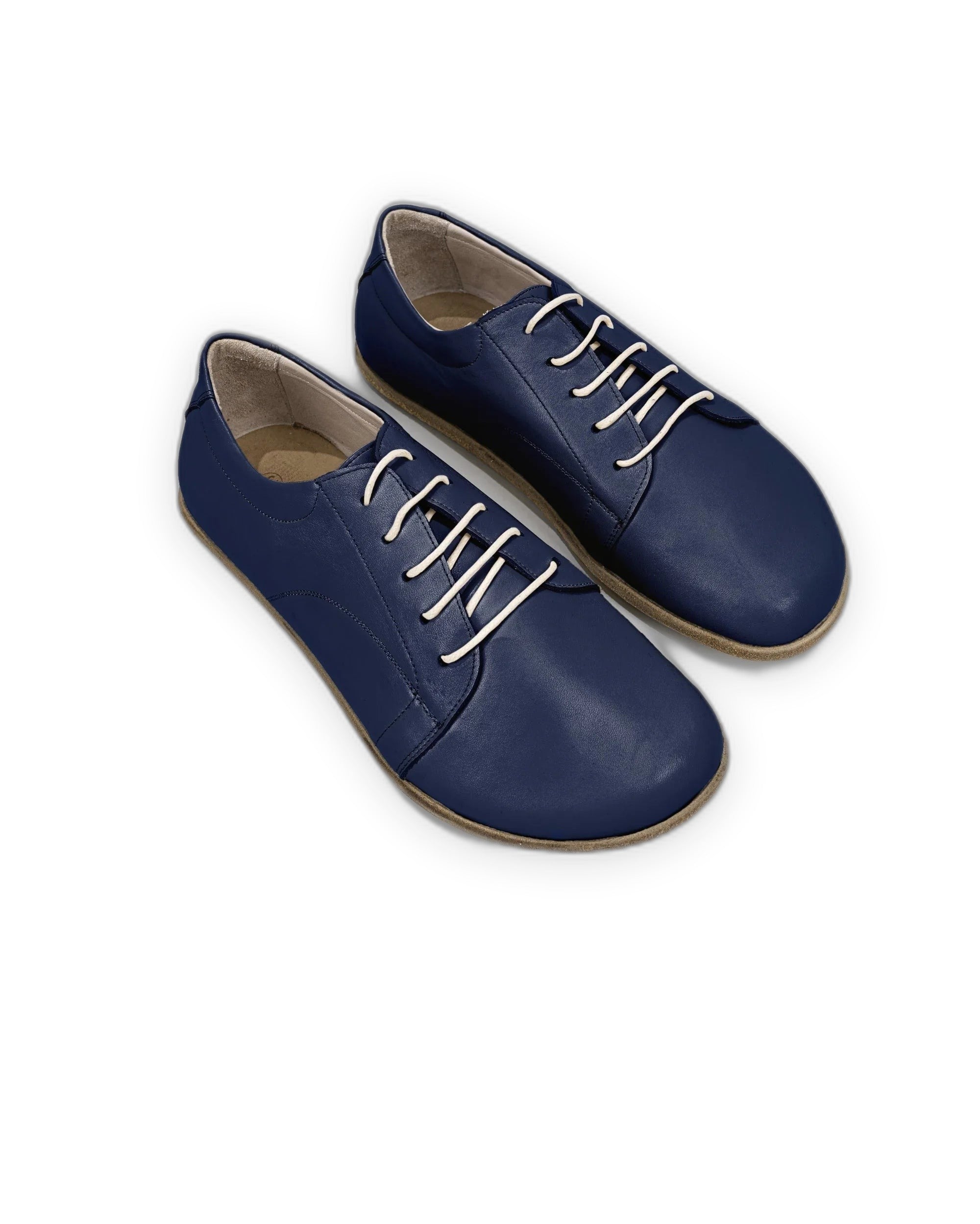 Women's Navy Blue Barefoot Sneaker - Handcrafted Calf Leather Wide Toe Box | Bespoky
