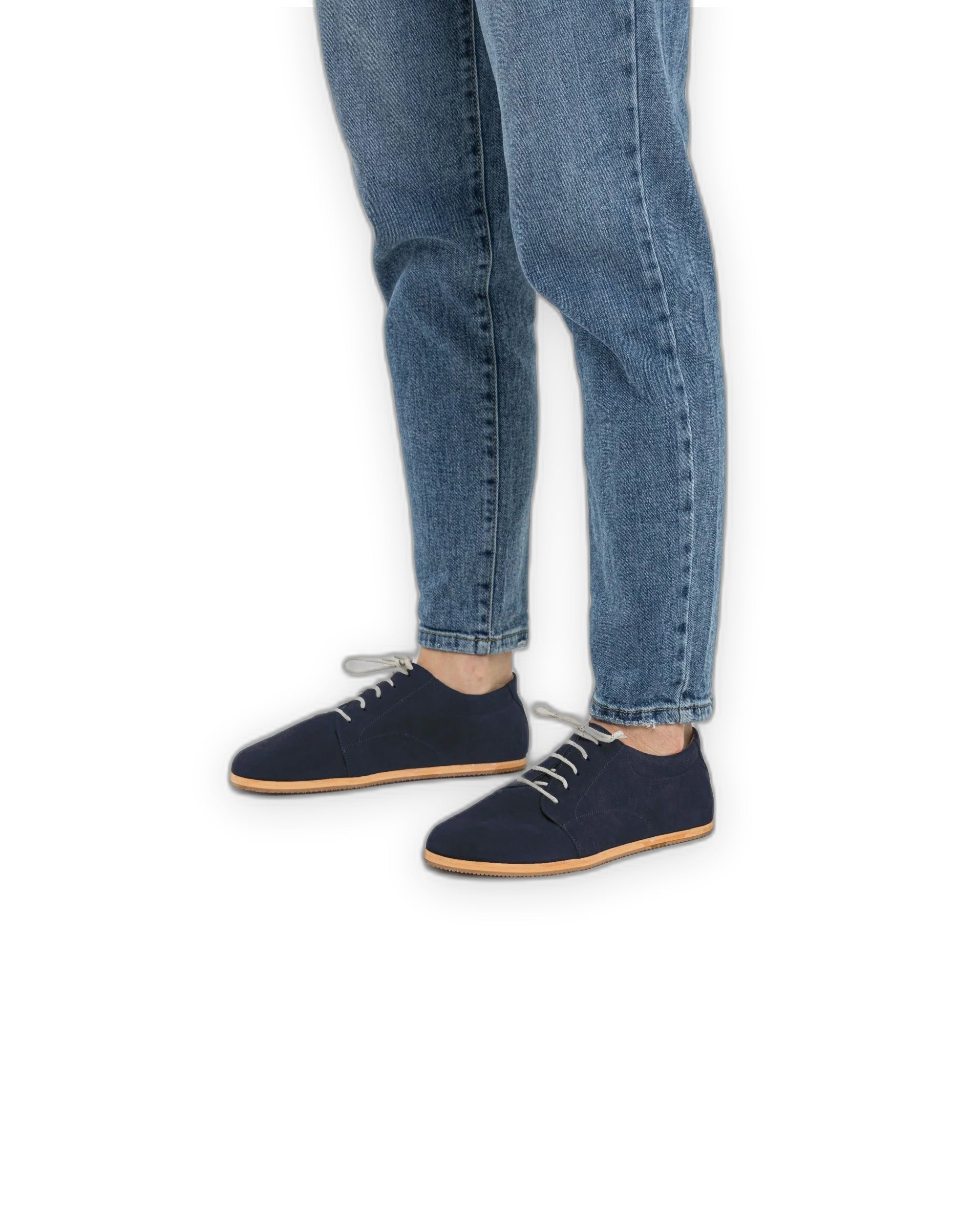 Detail Navy Barefoot Sneaker - Handcrafted Calf Leather Turkey | Bespoky