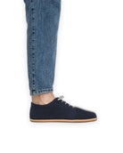 Back view Navy Barefoot Sneaker - Calf Leather Handcrafted | Bespoky